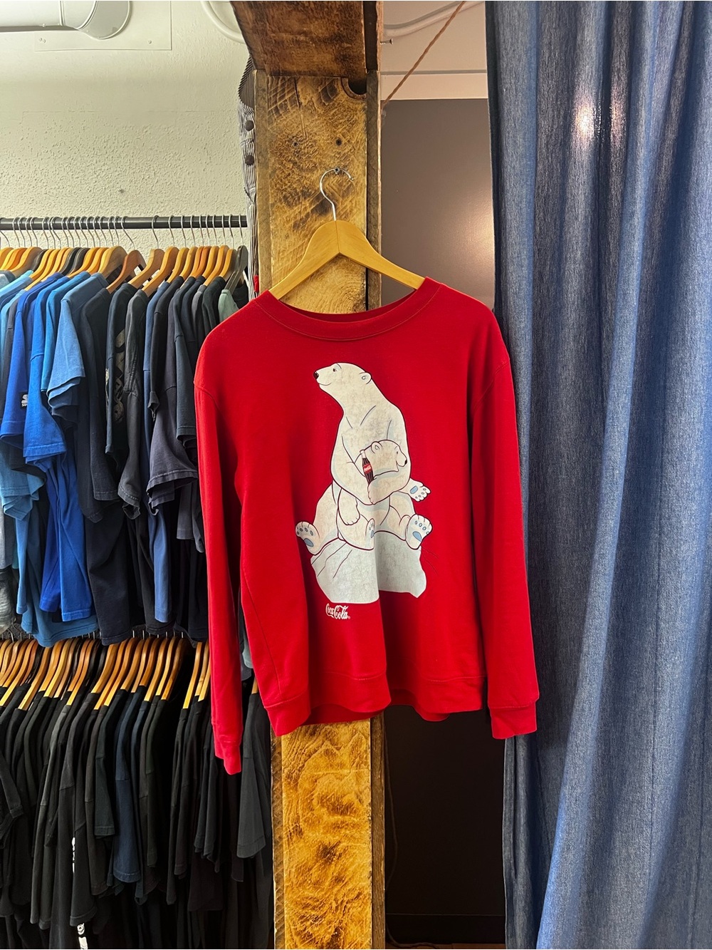 Vintage Coca Cola Polar Bear Red Graphic Sweatshirt